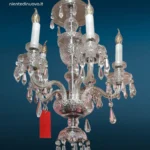 Lampadario barocco in cristallo a 5 luci elegante e trasparente