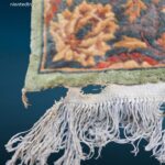 Tappeto Nepal annodato a mano in lana scolpita con decoro verde 150x250 cm