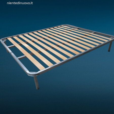 rete matrimoniale a doghe 160x190 con piedini in metallo seminuova