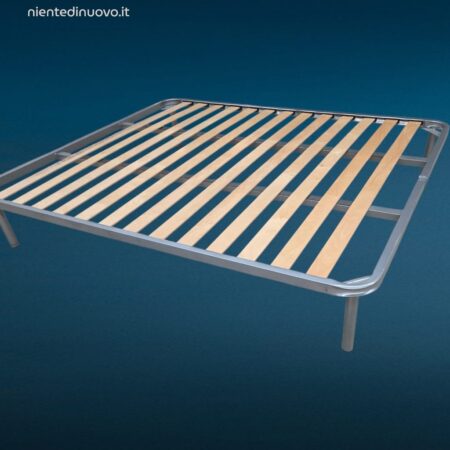 rete matrimoniale a doghe 160x190 con piedini in metallo seminuova