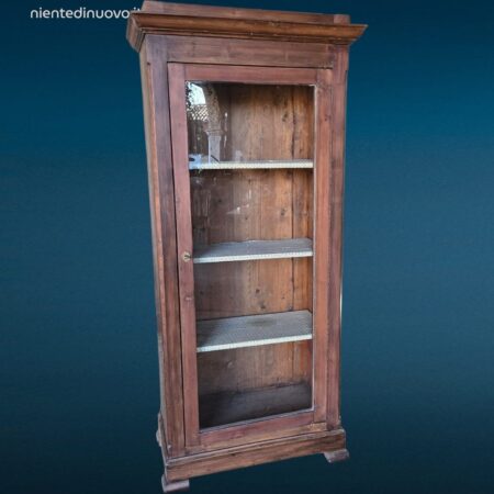 vetrinetta ad una anta fine 800 in abete con vetro e ripiani interni