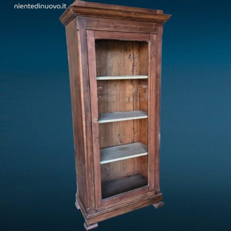 vetrinetta ad una anta fine 800 in abete con vetro e ripiani interni