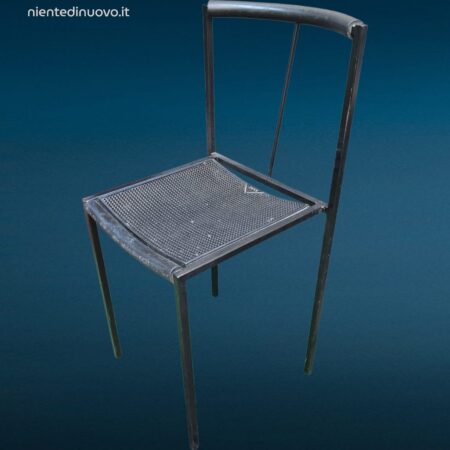 sedia Peregalli Zeus Millepunte in metallo nero design anni '90