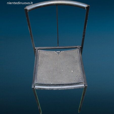 sedia Peregalli Zeus Millepunte in metallo nero design anni '90