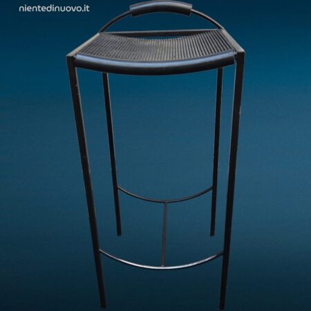 sgabello Peregalli Zeus Millepunte in metallo nero design anni '90