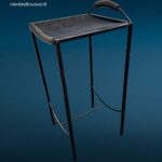 sgabello Peregalli Zeus Millepunte in metallo nero design anni '90