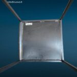 sgabello Peregalli Zeus Millepunte in metallo nero design anni '90