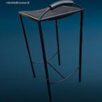 sgabello Peregalli Zeus Millepunte in metallo nero design anni '90