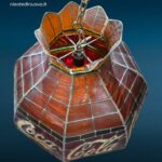 paralume originale Coca Cola in vetro stile Tiffany con vetrini mancanti