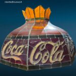 paralume originale Coca Cola in vetro stile Tiffany con vetrini mancanti