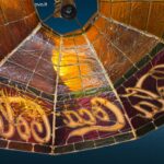 paralume originale Coca Cola in vetro stile Tiffany con vetrini mancanti