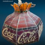 paralume originale Coca Cola in vetro stile Tiffany con vetrini mancanti