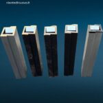 posacenere di design acciaio nero e argento con contenitore interno