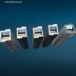 posacenere di design acciaio nero e argento con contenitore interno