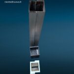 posacenere di design acciaio nero e argento con contenitore interno