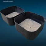 fioriera Bilumen Crescendo nera anni '70 design Isao Hosoe