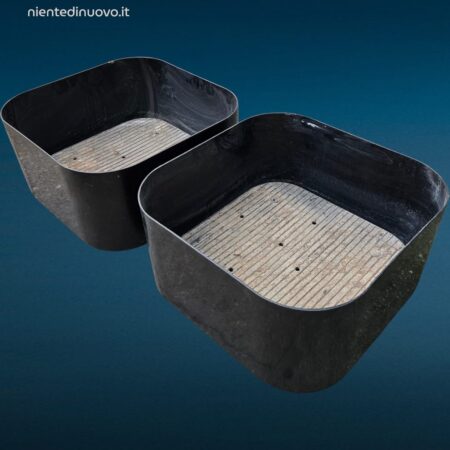 fioriera Bilumen Crescendo nera anni '70 design Isao Hosoe