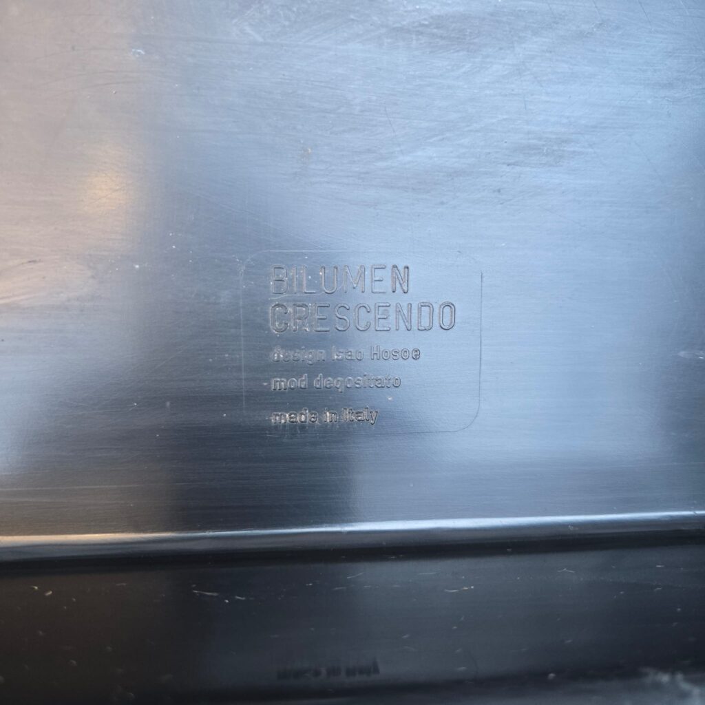 fioriera Bilumen Crescendo nera anni '70 design Isao Hosoe