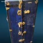 Antico baule da viaggio Martinenghi originale in buone condizioni con chiave