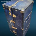 Antico baule da viaggio Martinenghi originale in buone condizioni con chiave