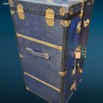 Antico baule da viaggio Martinenghi originale in buone condizioni con chiave