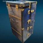 Antico baule da viaggio Martinenghi originale in buone condizioni con chiave