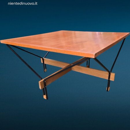 Tavolino vintage ISA anni '50 in ferro e noce, design italiano originale
