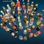 Collezione di mignon vintage con bottigliette assortite da collezione