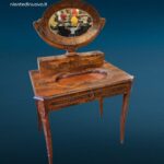 Tavolino toeletta 800 con specchio originale e cassetti puliti