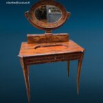 Tavolino toeletta 800 con specchio originale e cassetti puliti