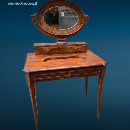 Tavolino toeletta 800 con specchio originale e cassetti puliti