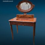 Tavolino toeletta 800 con specchio originale e cassetti puliti