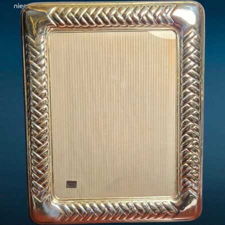 Cornice portaritratto 24x30 in argento 925 con retro in velluto grigio