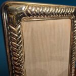 Cornice portaritratto 24x30 in argento 925 con retro in velluto grigio