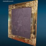 Cornice portaritratto 29x34 in argento 925 con angoli lavorati e retro in legno