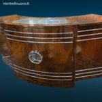 Mobile Bar Deco con vetri scorrevoli e piano superiore in vetro ampliabile