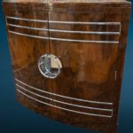 Mobile Bar Deco con vetri scorrevoli e piano superiore in vetro ampliabile