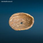 Lavandino Fossile Misura Piccola in legno pietrificato con foro per piletta