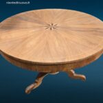 40423_4.jpg Tavolo rotondo antico in noce con intarsio a stella e cassetti, restaurato