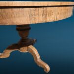 40423_5.jpg Tavolo rotondo antico in noce con intarsio a stella e cassetti, restaurato