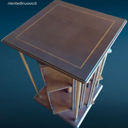 libreria girevole vintage in legno massello ben conservata