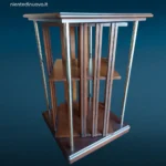 libreria girevole vintage in legno massello ben conservata