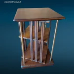 libreria girevole vintage in legno massello ben conservata