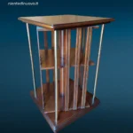 libreria girevole vintage in legno massello ben conservata