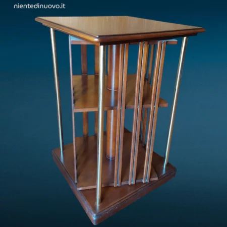 libreria girevole vintage in legno massello ben conservata