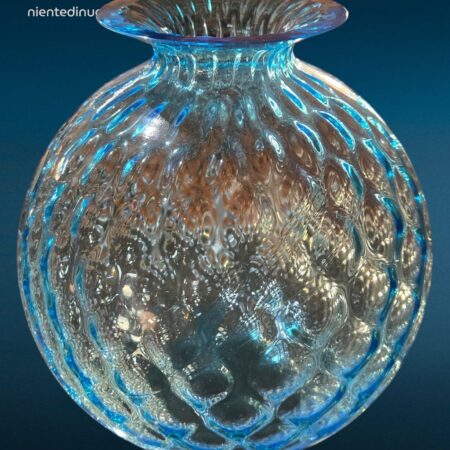 Vasi in vetro soffiato di Murano anni '50/'60 in ametista, fumé e acquamarina con lavorazione Balloton