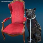 Pantera nera in ceramica di Bassano con strass e occhi brillanti