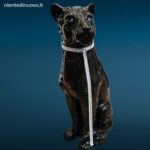 Pantera nera in ceramica di Bassano con strass e occhi brillanti