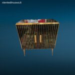 41516_4.jpg Mobile bar vintage a due ante in vetro di Murano con finiture in ottone e maniglie in bronzo