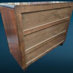 Credenza vintage anni ’30 a due ante in radica, stile Art Déco con ripiano interno